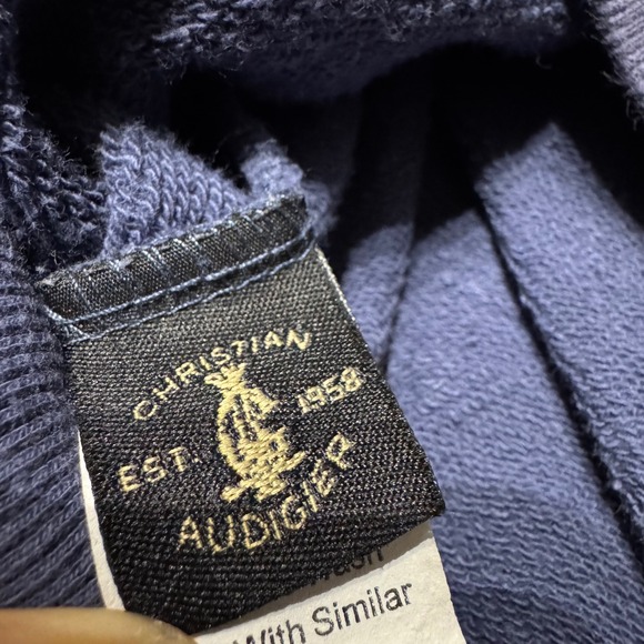 Christian Audigier Ed Hardy Zip Hoodie Skull Graphic Blue Gold Men's Large USA - Picture 7 of 7